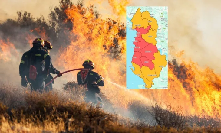 Alarm për zjarret, 7 qarqe në rrezik të lartë, temperaturat deri në 39°C
