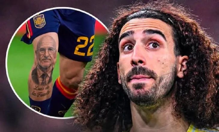 Cucurella kërkon tatuator për ta mbajtur premtimin: “Më sugjeroni ku ta bëj tatuazh fytyrën e De la Fuentes”