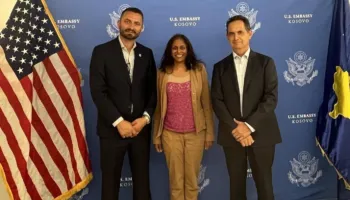 Delegacioni i Albanians for America takohet me të Ngarkuarën me Punë të SHBA-së në Kosovë, Anu Prattipati