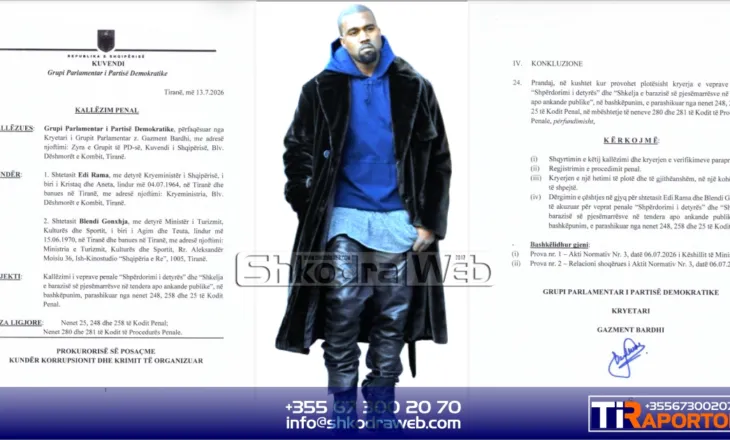 DOKUMENTI – PD kallëzon në SPAK Ramën dhe Gonxhen për financimin 4.2 milion euro të eventit të Kanye West