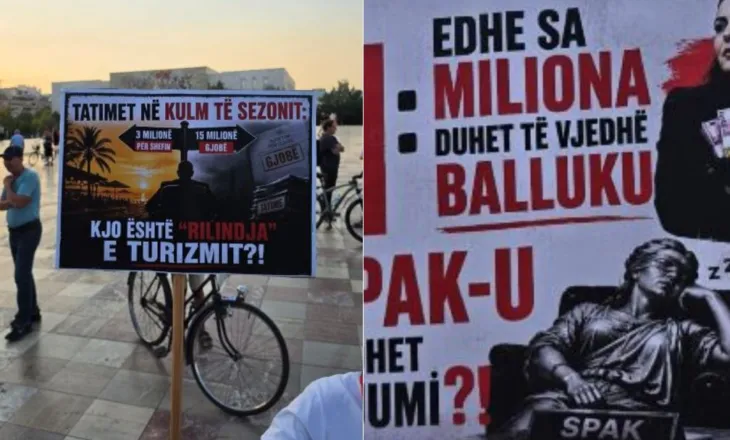 “Edhe sa miliona duhet të vjedhë Balluku?”/ Dita e 51-të e protestës, qytetarët flasin me pankarta: Kjo është…