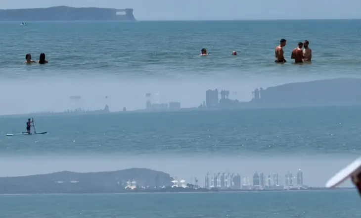Fenomen i çuditshëm në Gjirin e Lalzit, një qytet shfaqet në horizont, pamjet bëhen virale (VIDEO)
