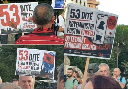 FOTO-LAJM/ “Protesta vazhdon sepse problemet vazhdojnë!”, Pankartat e qytetarëve në protestën e 53-të kundër Ramës