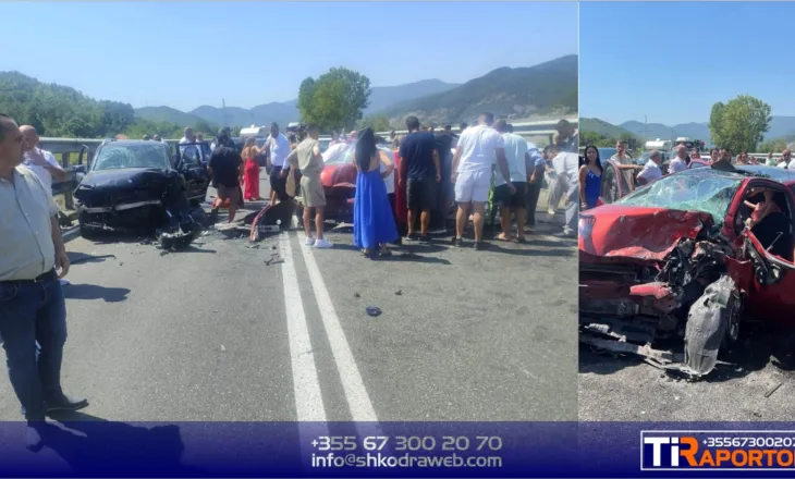 FOTOLAJM – Aksident i rëndë në Rrugën e Kombit, 2 persona dërgohen me urgjencë në Spitalin e Traumës