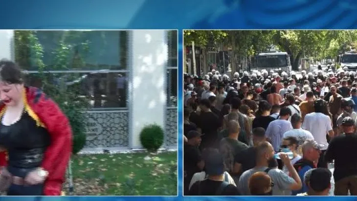 FOTOLAJM/ Policia hodhi ujë me piper në drejtim të protestuesve, një vajzë lëndohet rëndë në fytyrë
