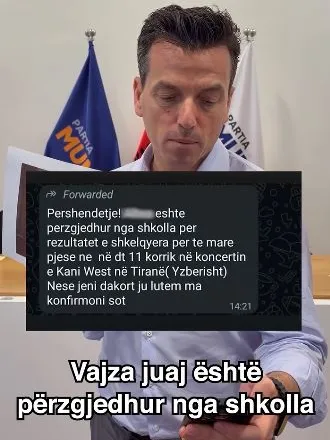 “Imagjinoni të jeni një prind, dhe t’ju vijë ky mesazh nga shkolla”/ Shehaj denoncon ftesat ndaj nxënësve për koncertin