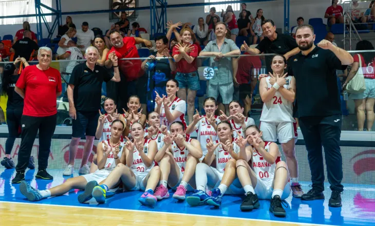 Kombëtarja U-16 vajza në basketboll renditet në vendin e dytë në Europianin e Divizionit C