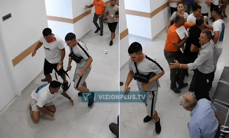 Konflikti në Poliklinikën e Shkodrës, momenti kur 32-vjeçari goditet me grushte dhe plagoset me thikë nga 18-vjeçari