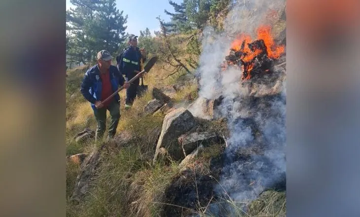 Korçë/ Era e fortë riaktivizon vatrën e zjarrit mes Lekasit dhe Voskopojës