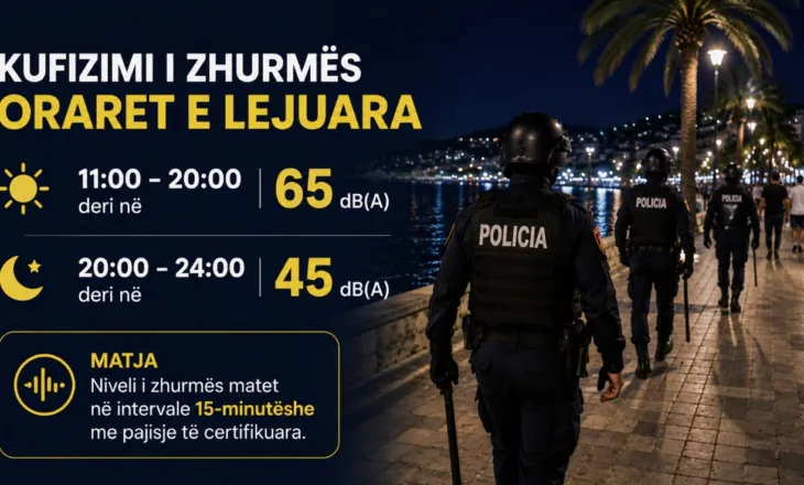 Lamallari urdhër të prerë Policisë: Kontrolle çdo 15 minuta për muzikën e lartë, 45 decibel pas orës 20:00