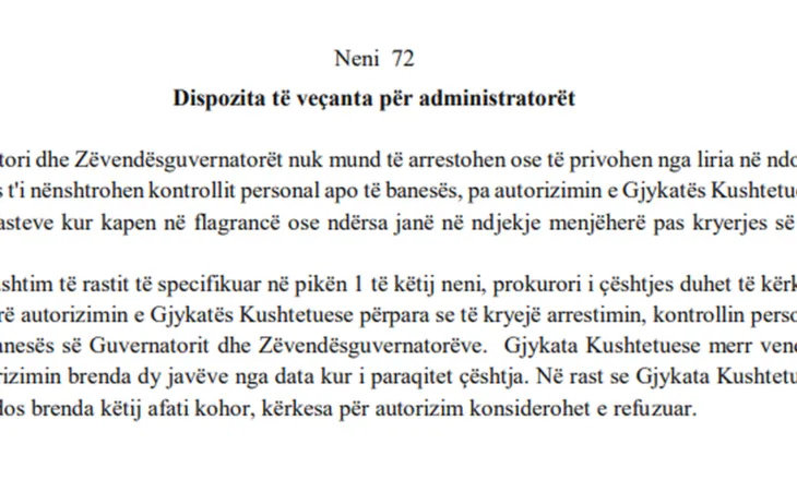 Ligji i ri! Banka e Shqipërisë: Guvernatori të ketë imunitet nga arrestimi dhe kontrollet