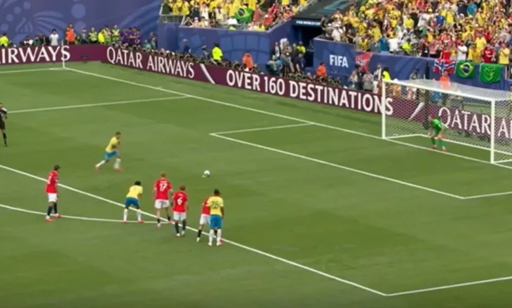 Live Brazil-Norvegji/ “Seleçaot” nuk i besojnë syve, Guimaraes gabon nga pika e bardhë e penalltisë