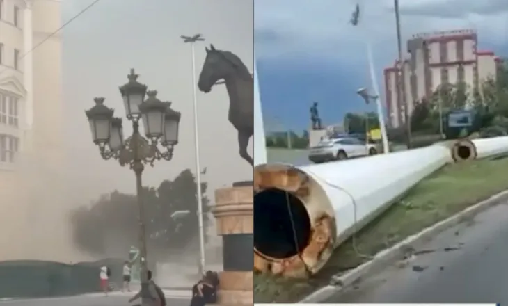 Një stuhi e fuqishme godet Shkupin, raportohen dëme të shumta materiale