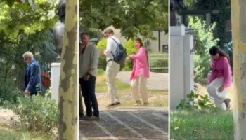 “O hajdut me syze”/ Protestuesit ‘shënjestrojnë’ Vangjel Dulen, e qëllojnë me vezë dhe domate