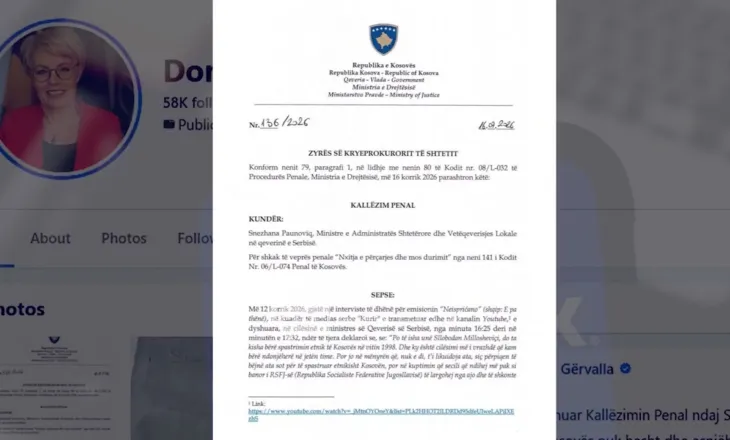 Padi ndaj ministres serbe për deklaratat mbi Kosovën, opozita në Serbi kërkon shkarkimin e saj