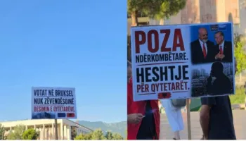 Pankartat/ Protestuesit ‘kryqëzojnë’ Ramën: Kapitulli yt do të mbyllet së shpejti!
