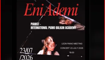 Pianistja Eni Ademi hap turneun veror evropian të International Piano Balkan Academy