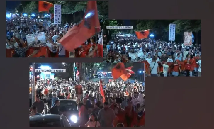 Protesta e 37-të qytetare/ Protestuesit nisin marshimin në rrugët e Tiranës: Rama jepe dorëheqjen