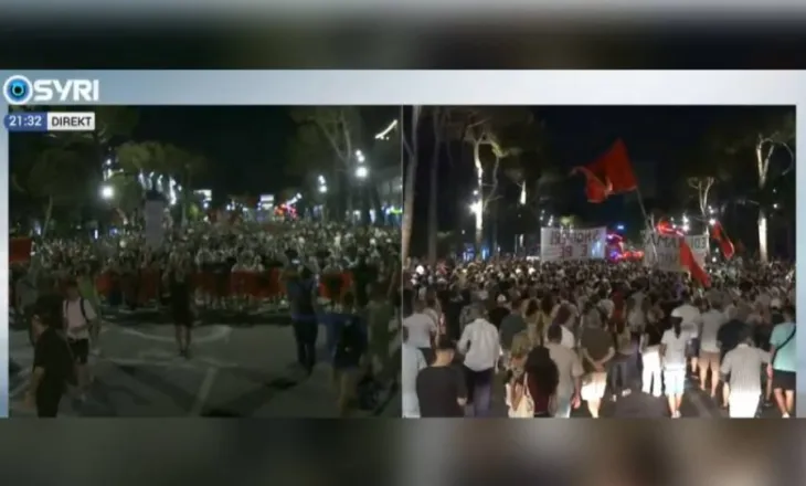 Protesta e 43-të radhazi/ Nis marshimi i mijëra qytetarëve në rrugët e Tiranës: Rama jepe dorëheqjen