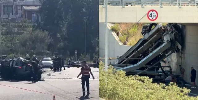 Rëndohet bilanci i viktimave, dy të vdekur dhe një i plagosur. Betonierja u përplas me ‘Audi-n’ dhe ra nga lartësia