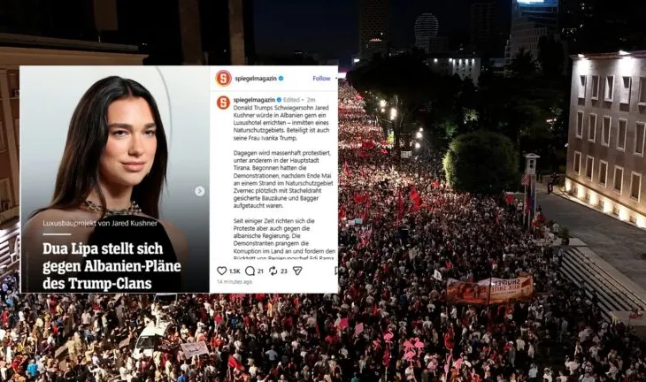 Revista prestigjioze gjermane ‘Der Spiegel’: Dua Lipa i cilëson frymëzuese protestat, shqiptarët denoncojnë…