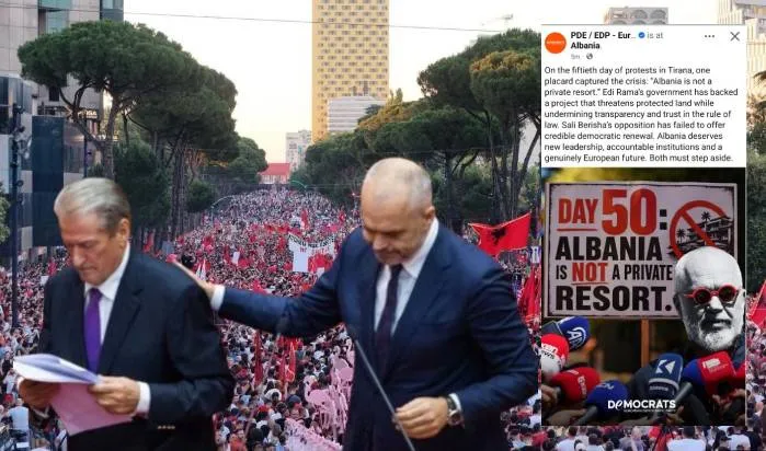 Revolta e shqiptarëve në ditën e 52-të/ Demokratët Europianë: Rama dhe Berisha duhet të largohen, vendi meriton…
