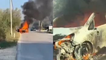 Shpërthen në flakë makina në Novoselë, shkrumbohet e gjitha kabina, shpëton mrekullisht shoferi