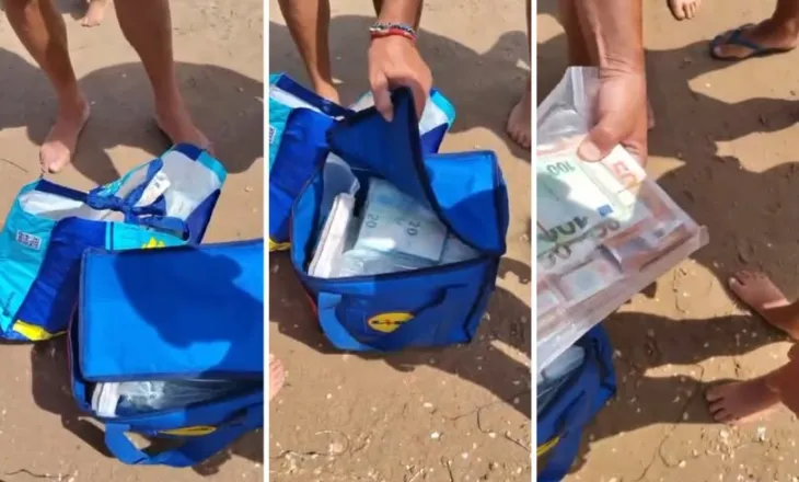 Skena filmi në plazhin e Siçilisë, çanta me 700,000 euro del në breg, pushuesit mbushin xhepat