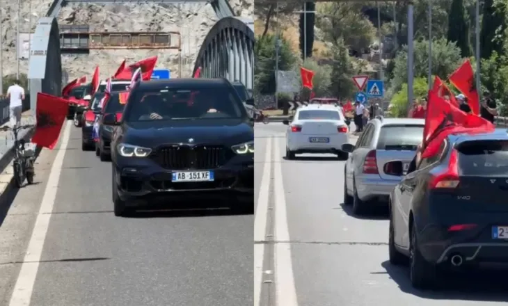 Sot protesta kombëtare, diaspora mbërrin në Shkodër/ Me këngë patriotike dhe flamuj, vijojnë rrugën drejt Tiranës