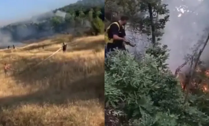 Temperaturat e larta, dy vatra zjarri në Prrenjas, zjarrfikësit në vendngjarje