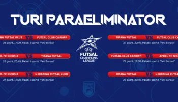 UEFA Futsal Champions League: Zbulohen kundërshtarët e Tiranës. Ndeshjet do të luhen në Shqipëri