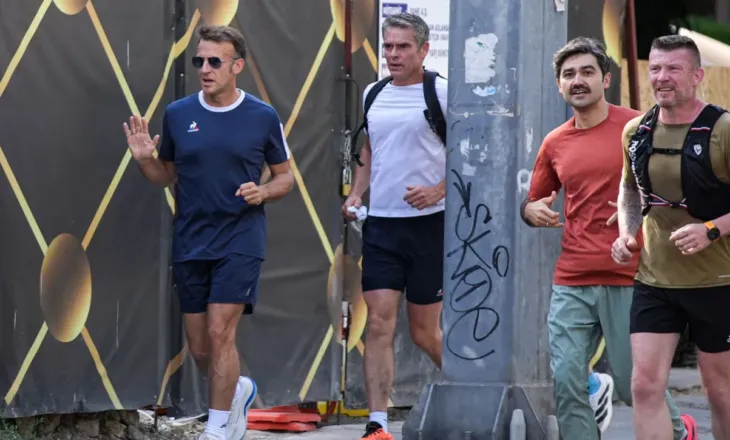 VIDEO/I veshur sportiv, Macron vrapon në rrugët e Ankarasë përpara samitit të NATO-s