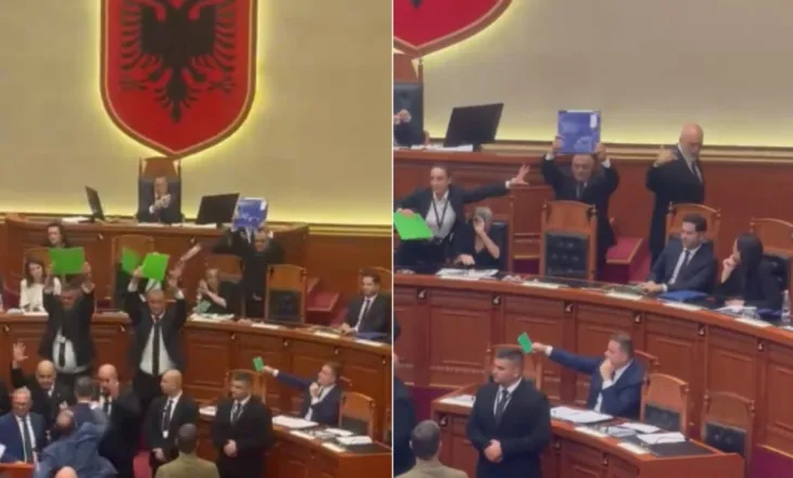 VIDEO/ Momenti kur Rama largohet nga Kuvendi, opozita hedh shishe dhe karton në drejtim të kryeministrit