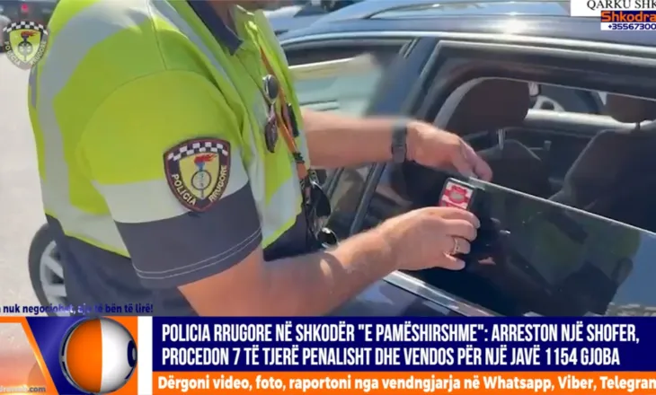 VIDEO – Një shofer i arrestuar dhe 7 të proceduar, 1154 gjoba në vetëm një javë nga Rrugorja e Shkodrës