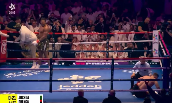 VIDEO/ Prenga bie “knock out” pas raundit të dytë, Joshua del fitimtar nga ringu