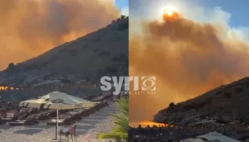 VIDEO/ Zjarr i madh në Llaman, flakët rrezikojnë banesat