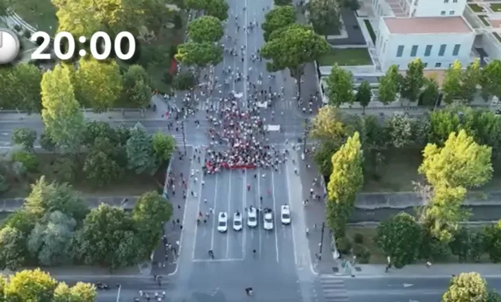 VIDEOLAJM/ Pamjet me dron! Ja sa është pjesëmarrja në protestën përpara Kryeministrisë