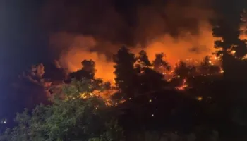 Zjarr i madh në malin e Shëngjinit, flakët pranë rrugës kryesore