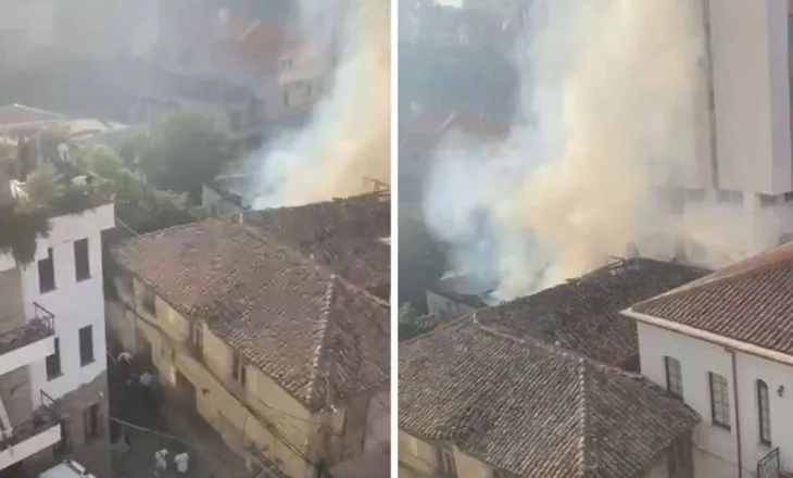 Zjarr i papritur në qendër të Durrësit, zjarrfikësit ndërhyjnë për shuarjen e flakëve