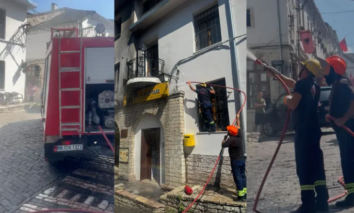 Zjarr në godinën e postës në Pazarin e Gjirokastrës