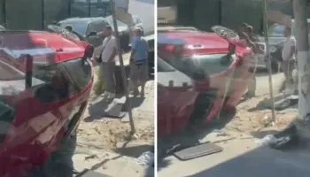 Aksident pranë Universitetit Bujqësor të Tiranës, automjeti përmbyset mbi asfalt