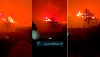 Alarm i KUQ në Priskë, nis evakuimi i banorëve! Era favorizon përhapjen e flakëve