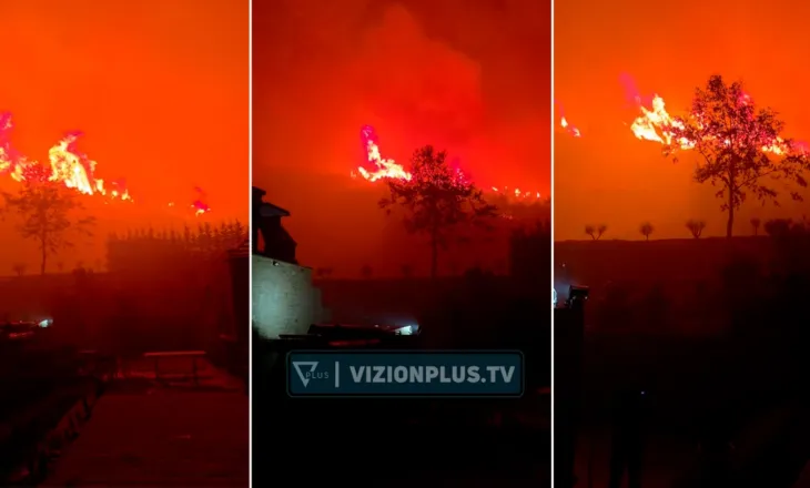 Alarm i KUQ në Priskë, nis evakuimi i banorëve! Era favorizon përhapjen e flakëve