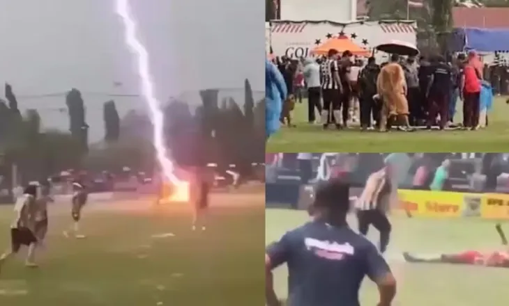 Çfarë tragjedie! Rrufeja godet fushën e futbollit, humb jetën një lojtar dhe plagosen 12 të tjerë