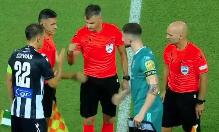 Enea Jorgji me një trupë arbitrash shqiptar gjykojnë në raundin e tretë të UEFA Conference League