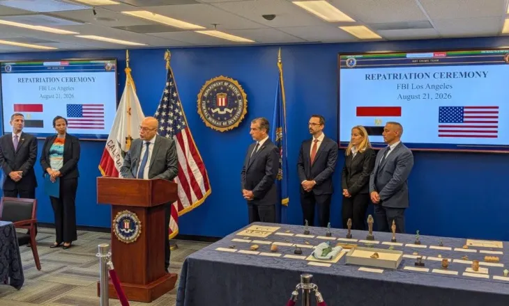 FBI i rikthen Egjiptit 48 artefakte kulturore të trafikuara ilegalisht
