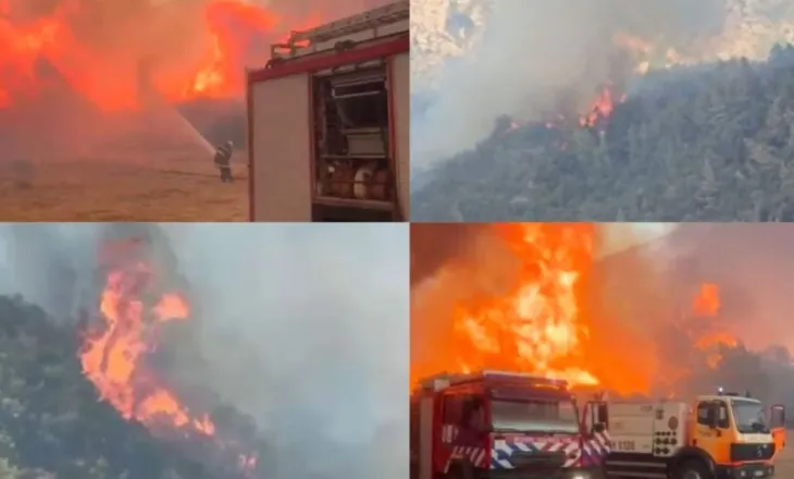 Flakë që përhapen me shpejtësi/ Situatë e rëndë nga zjarret në rrethinat e Tiranës