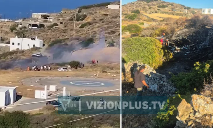“Fluturoi helika më pas shpërtheu në flakë”, dëshmitarja tregon momentin e përplasjes së helikopterit në Greqi: Vdiqën të gjithë