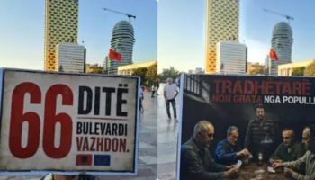 FOTO-LAJM/ Mesazhet nëpërmjet pankartave në protestën e 66 kundër kryeministrit! “Fusin në burg” Ramën, Berishën…