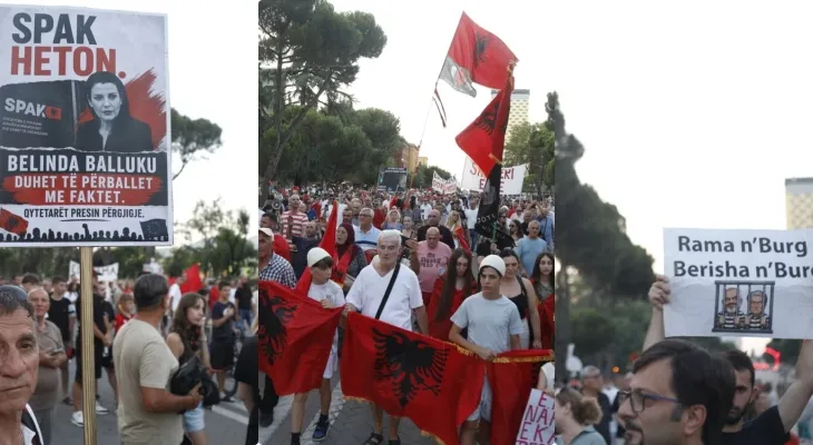 FOTO-LAJM/ Revolta e shqiptarëve kundër Ramës, mesazhet pikante nëpërmjet pankartave në protestën e 63